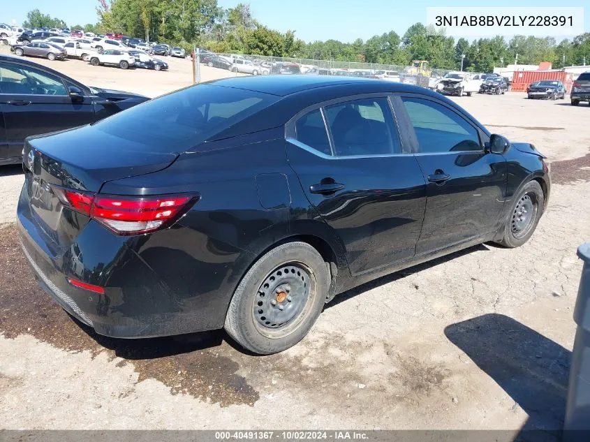 2020 Nissan Sentra S Xtronic Cvt VIN: 3N1AB8BV2LY228391 Lot: 40491367