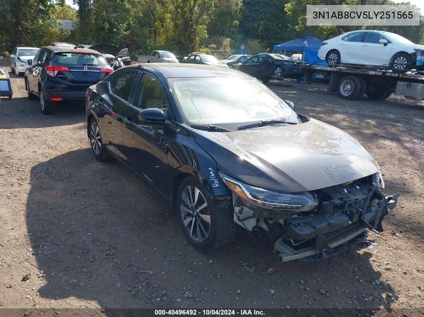 2020 Nissan Sentra Sv Xtronic Cvt VIN: 3N1AB8CV5LY251565 Lot: 40496492