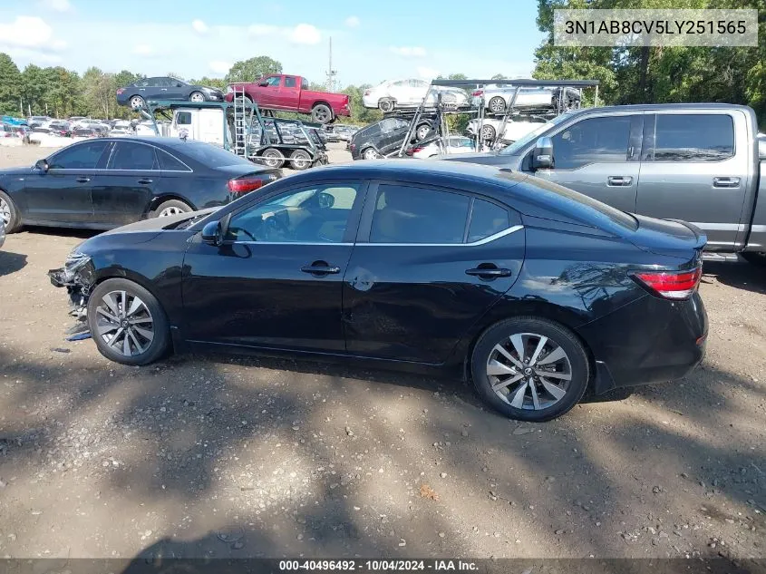 2020 Nissan Sentra Sv Xtronic Cvt VIN: 3N1AB8CV5LY251565 Lot: 40496492