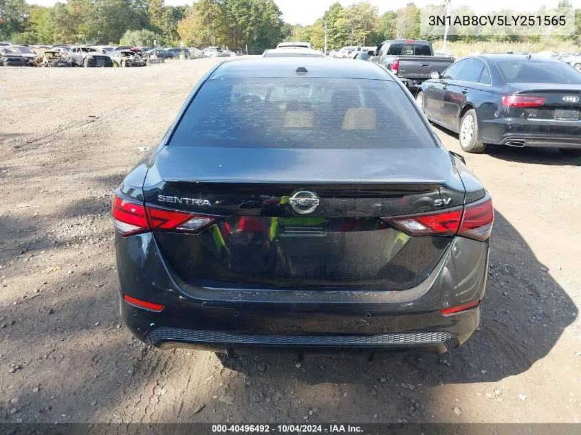 2020 Nissan Sentra Sv Xtronic Cvt VIN: 3N1AB8CV5LY251565 Lot: 40496492