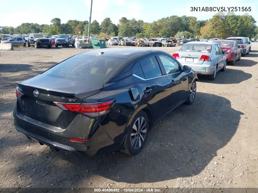 2020 Nissan Sentra Sv Xtronic Cvt VIN: 3N1AB8CV5LY251565 Lot: 40496492