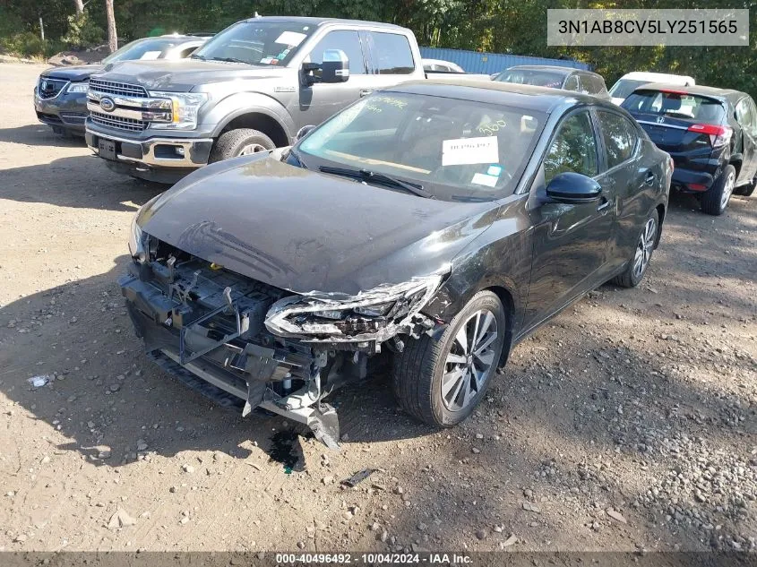 2020 Nissan Sentra Sv Xtronic Cvt VIN: 3N1AB8CV5LY251565 Lot: 40496492