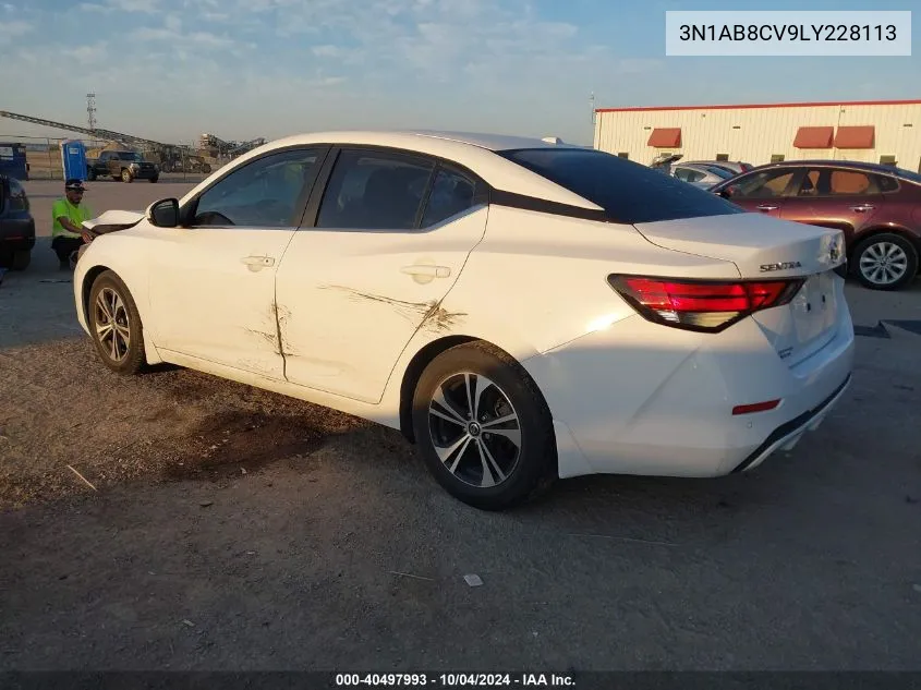 2020 Nissan Sentra Sv Xtronic Cvt VIN: 3N1AB8CV9LY228113 Lot: 40497993