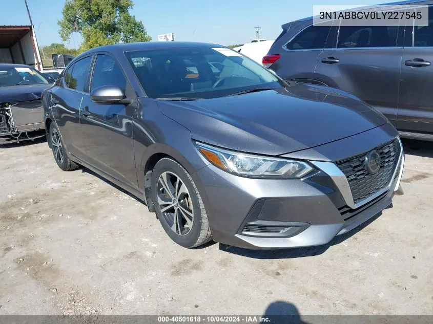 2020 Nissan Sentra Sv Xtronic Cvt VIN: 3N1AB8CV0LY227545 Lot: 40501618