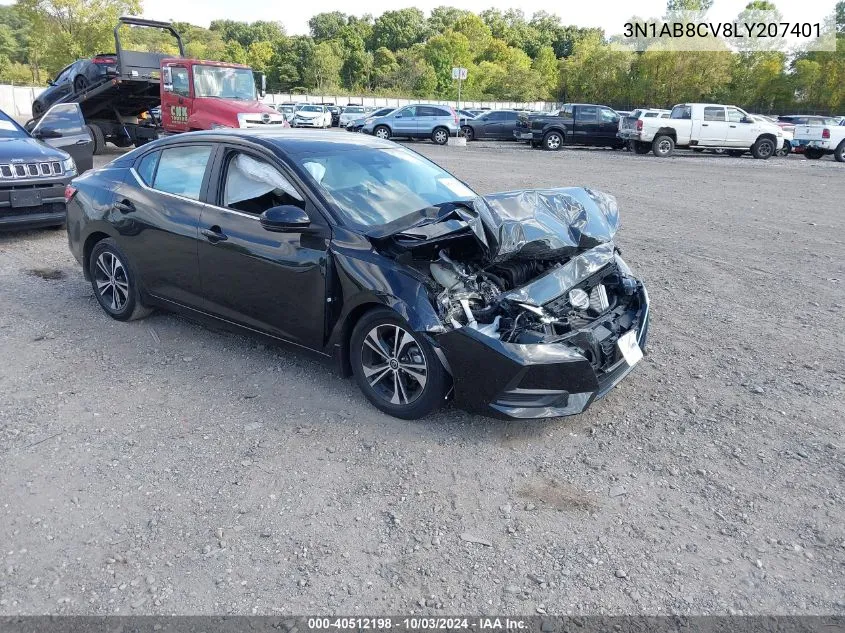 2020 Nissan Sentra Sv Xtronic Cvt VIN: 3N1AB8CV8LY207401 Lot: 40512198