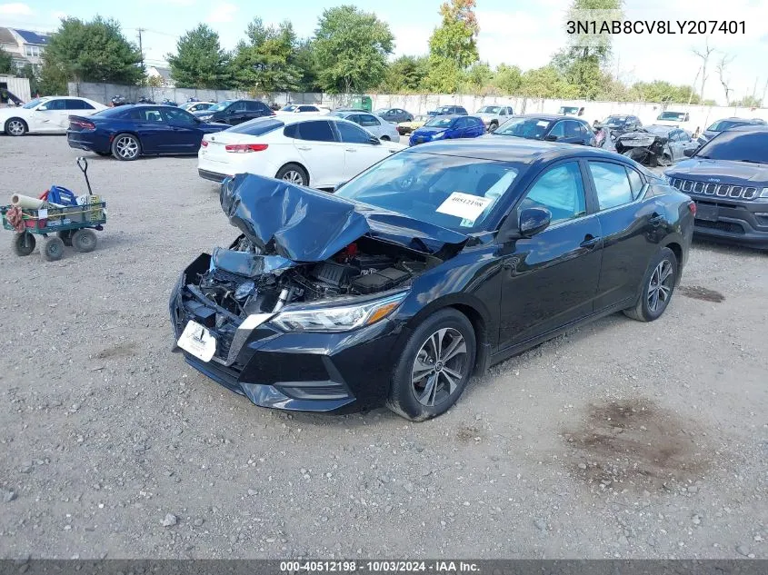 2020 Nissan Sentra Sv Xtronic Cvt VIN: 3N1AB8CV8LY207401 Lot: 40512198