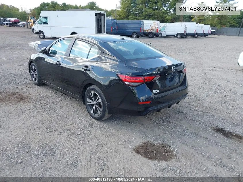 2020 Nissan Sentra Sv Xtronic Cvt VIN: 3N1AB8CV8LY207401 Lot: 40512198