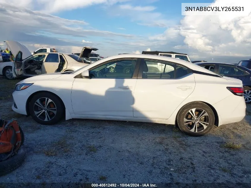 2020 Nissan Sentra Sv Xtronic Cvt VIN: 3N1AB8CV3LY265531 Lot: 40512492