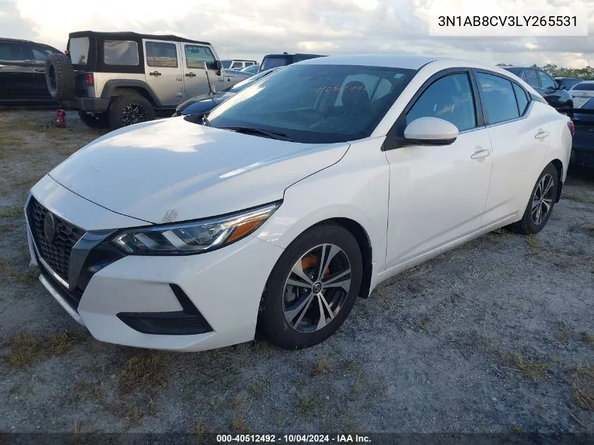 2020 Nissan Sentra Sv Xtronic Cvt VIN: 3N1AB8CV3LY265531 Lot: 40512492