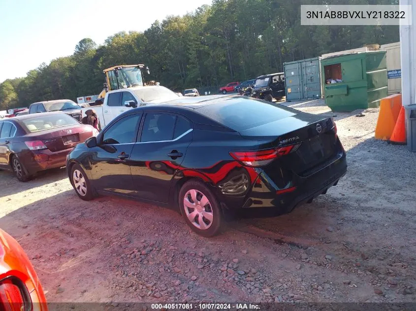 2020 Nissan Sentra S Xtronic Cvt VIN: 3N1AB8BVXLY218322 Lot: 40723025