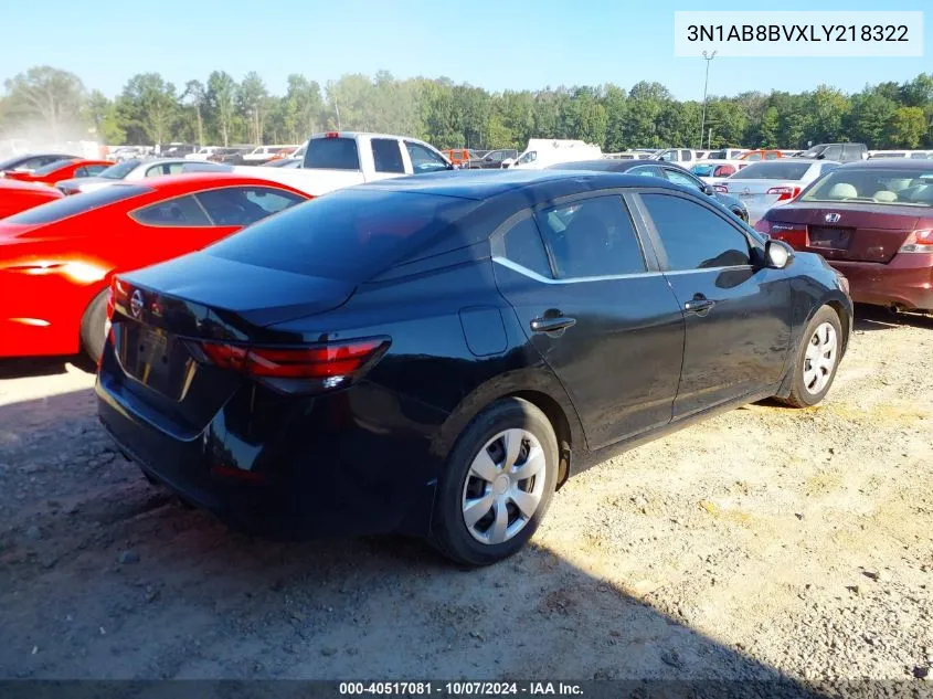 2020 Nissan Sentra S Xtronic Cvt VIN: 3N1AB8BVXLY218322 Lot: 40723025