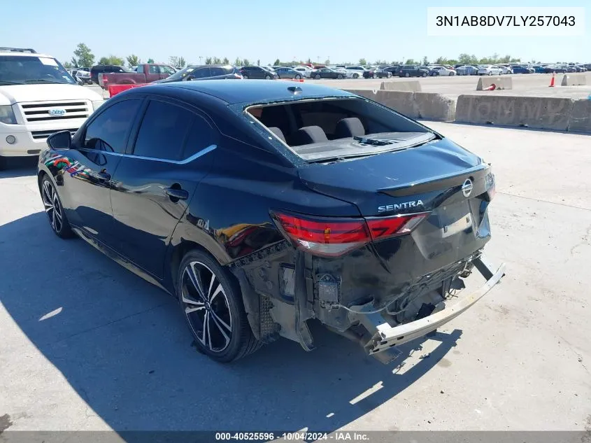 2020 Nissan Sentra Sr Xtronic Cvt VIN: 3N1AB8DV7LY257043 Lot: 40525596