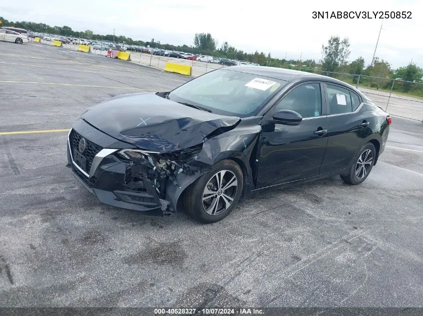 2020 Nissan Sentra Sv Xtronic Cvt VIN: 3N1AB8CV3LY250852 Lot: 40528327