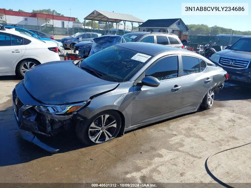 2020 Nissan Sentra Sv Xtronic Cvt VIN: 3N1AB8CV9LY234686 Lot: 40531312