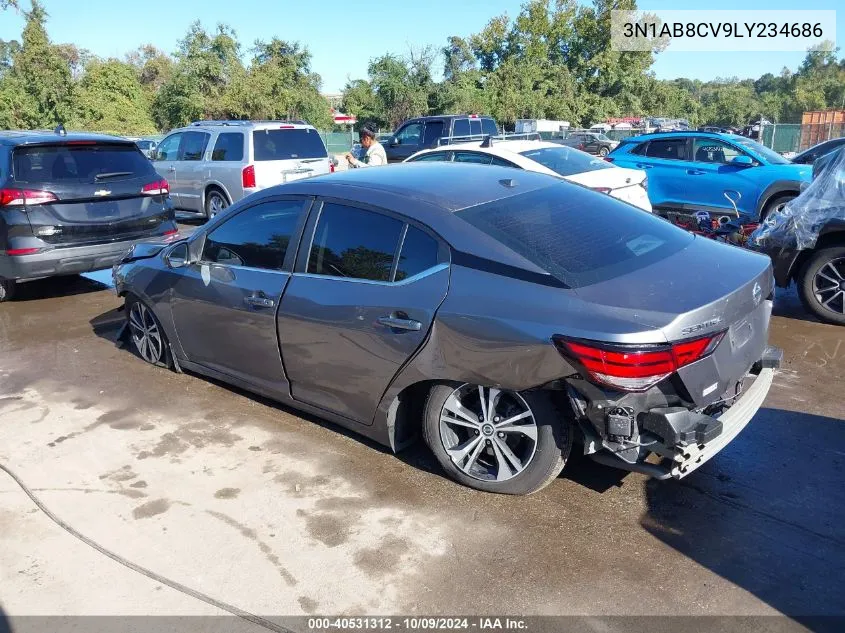 2020 Nissan Sentra Sv Xtronic Cvt VIN: 3N1AB8CV9LY234686 Lot: 40531312