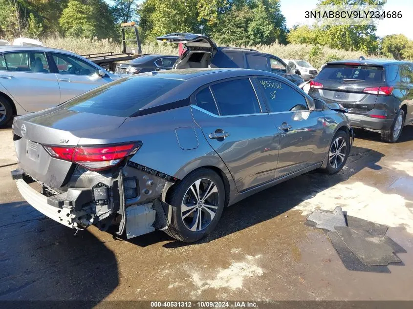 2020 Nissan Sentra Sv Xtronic Cvt VIN: 3N1AB8CV9LY234686 Lot: 40531312