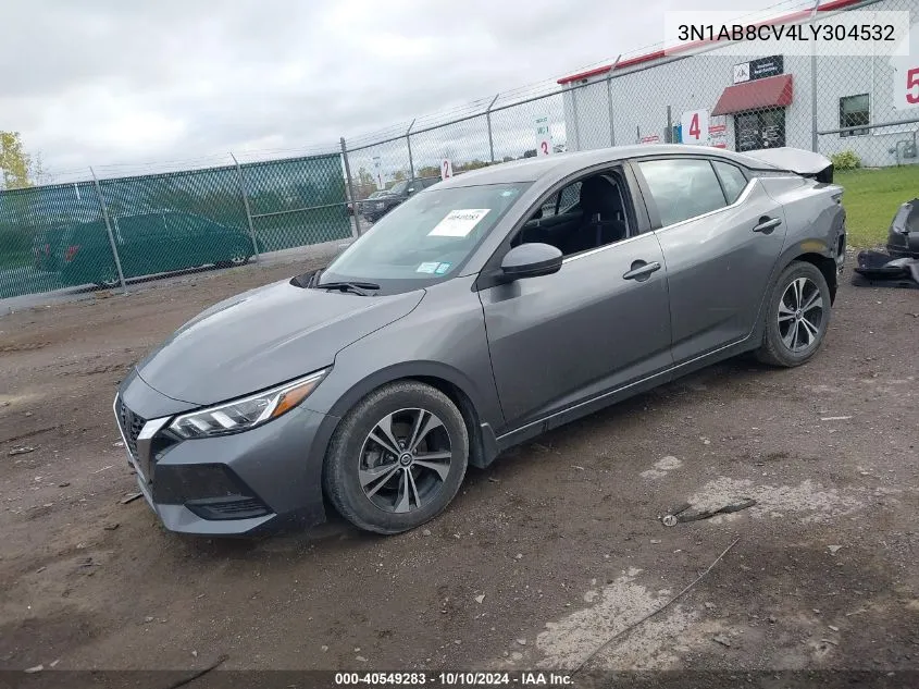 2020 Nissan Sentra Sv Xtronic Cvt VIN: 3N1AB8CV4LY304532 Lot: 40549283