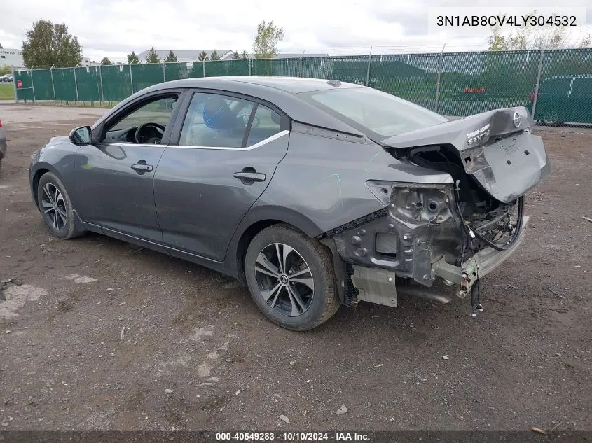 2020 Nissan Sentra Sv Xtronic Cvt VIN: 3N1AB8CV4LY304532 Lot: 40549283