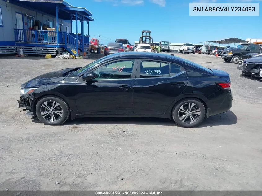 2020 Nissan Sentra Sv Xtronic Cvt VIN: 3N1AB8CV4LY234093 Lot: 40551558