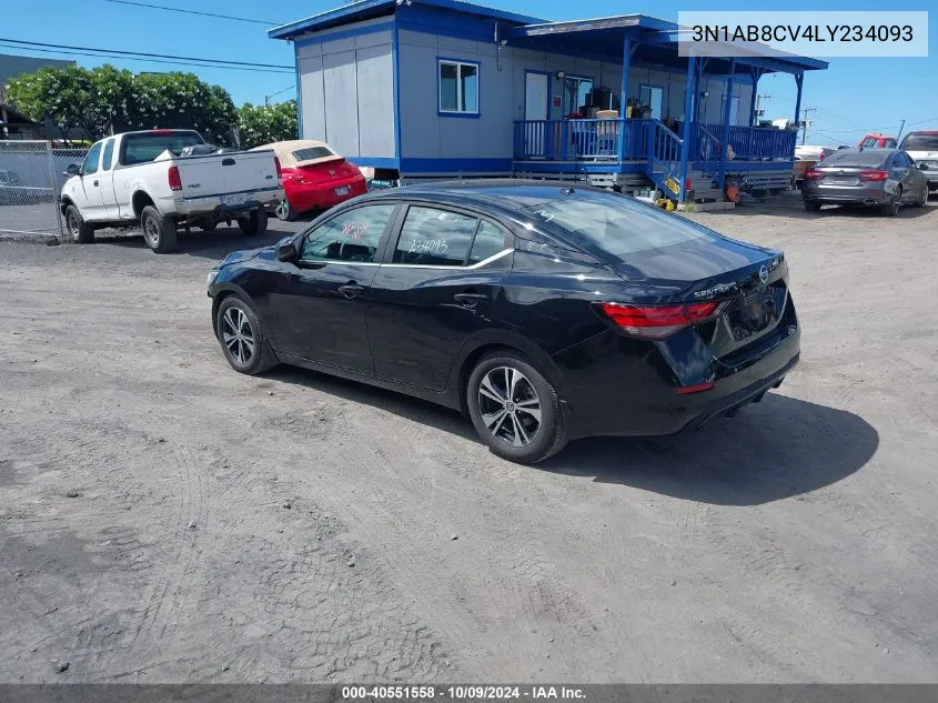 2020 Nissan Sentra Sv Xtronic Cvt VIN: 3N1AB8CV4LY234093 Lot: 40551558