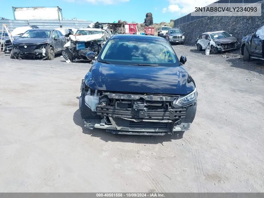 2020 Nissan Sentra Sv Xtronic Cvt VIN: 3N1AB8CV4LY234093 Lot: 40551558