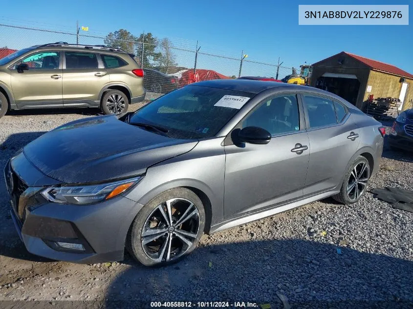 2020 Nissan Sentra Sr Xtronic Cvt VIN: 3N1AB8DV2LY229876 Lot: 40558812