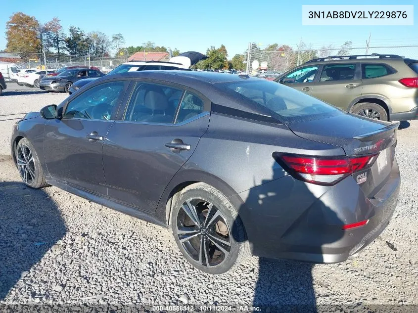 2020 Nissan Sentra Sr Xtronic Cvt VIN: 3N1AB8DV2LY229876 Lot: 40558812