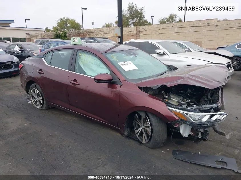 2020 Nissan Sentra Sv Xtronic Cvt VIN: 3N1AB8CV6LY239439 Lot: 40594713