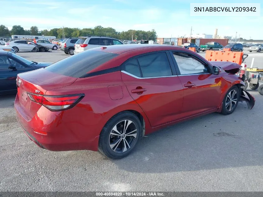 2020 Nissan Sentra Sv VIN: 3N1AB8CV6LY209342 Lot: 40594920