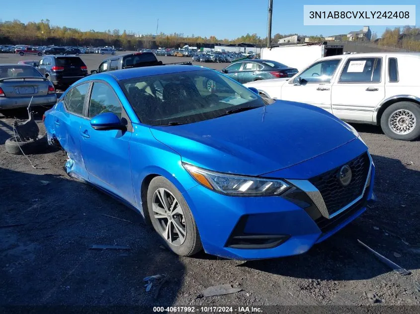 2020 Nissan Sentra Sv Xtronic Cvt VIN: 3N1AB8CVXLY242408 Lot: 40617992