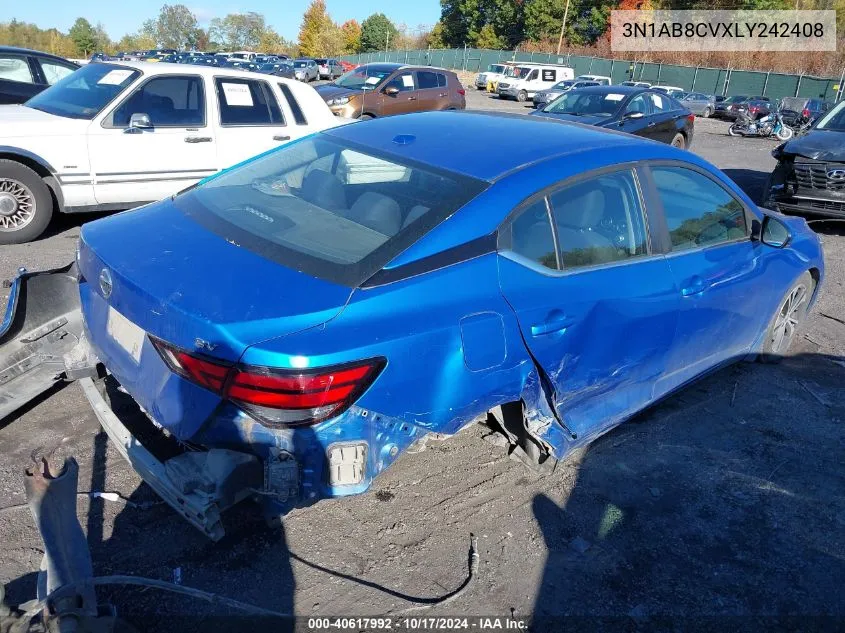 2020 Nissan Sentra Sv Xtronic Cvt VIN: 3N1AB8CVXLY242408 Lot: 40617992