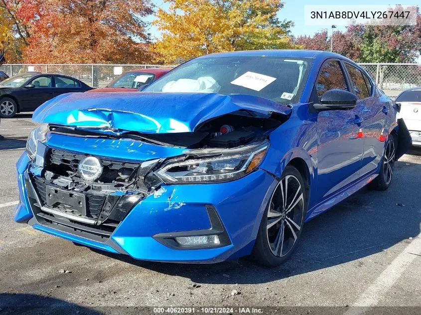 2020 Nissan Sentra Sr Xtronic Cvt VIN: 3N1AB8DV4LY267447 Lot: 40620391