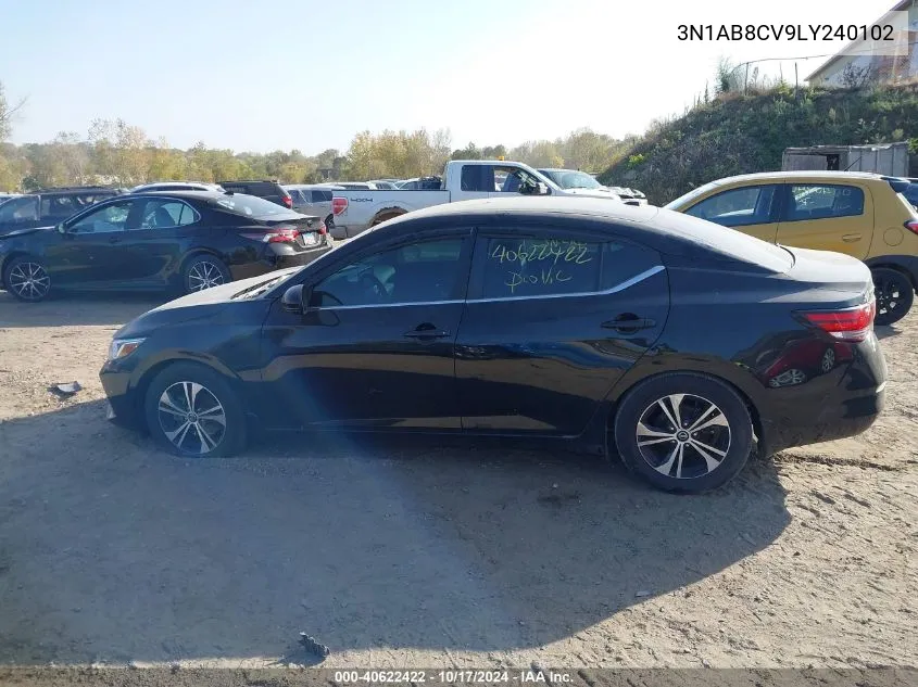 2020 Nissan Sentra Sv Xtronic Cvt VIN: 3N1AB8CV9LY240102 Lot: 40622422