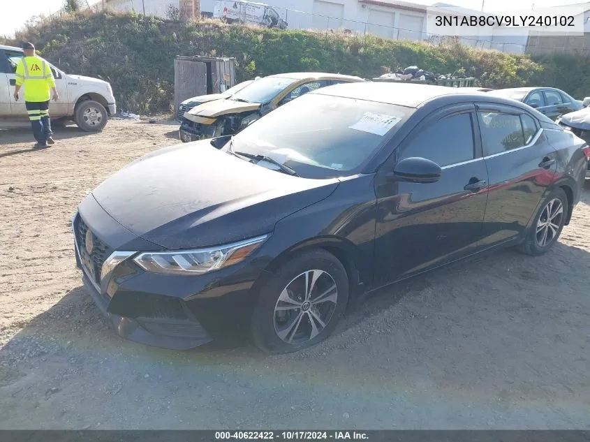 2020 Nissan Sentra Sv Xtronic Cvt VIN: 3N1AB8CV9LY240102 Lot: 40622422