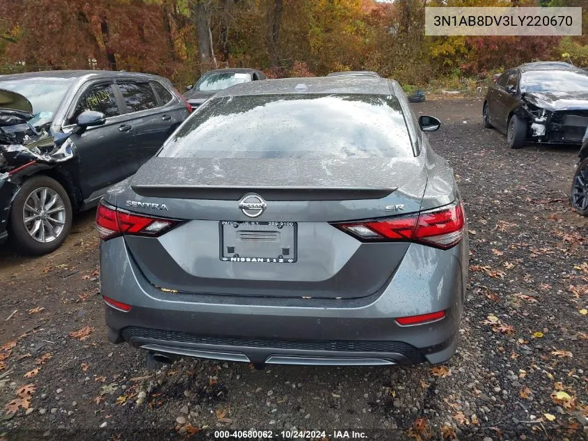 2020 Nissan Sentra Sr VIN: 3N1AB8DV3LY220670 Lot: 40680062