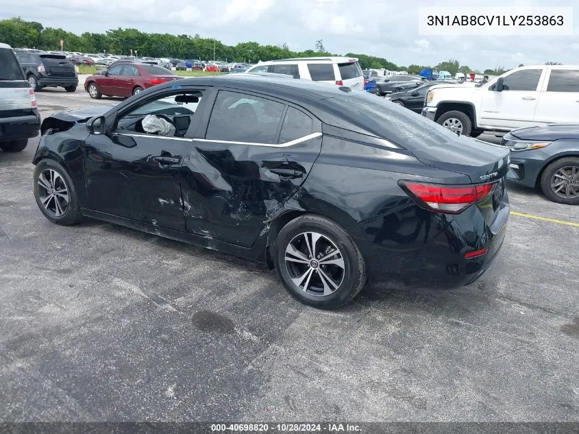 2020 Nissan Sentra Sv Xtronic Cvt VIN: 3N1AB8CV1LY253863 Lot: 40698820