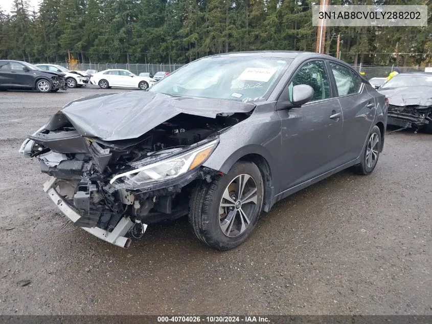 2020 Nissan Sentra Sv Xtronic Cvt VIN: 3N1AB8CV0LY288202 Lot: 40704026