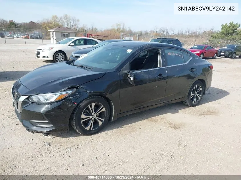 2020 Nissan Sentra Sv Xtronic Cvt VIN: 3N1AB8CV9LY242142 Lot: 40714035