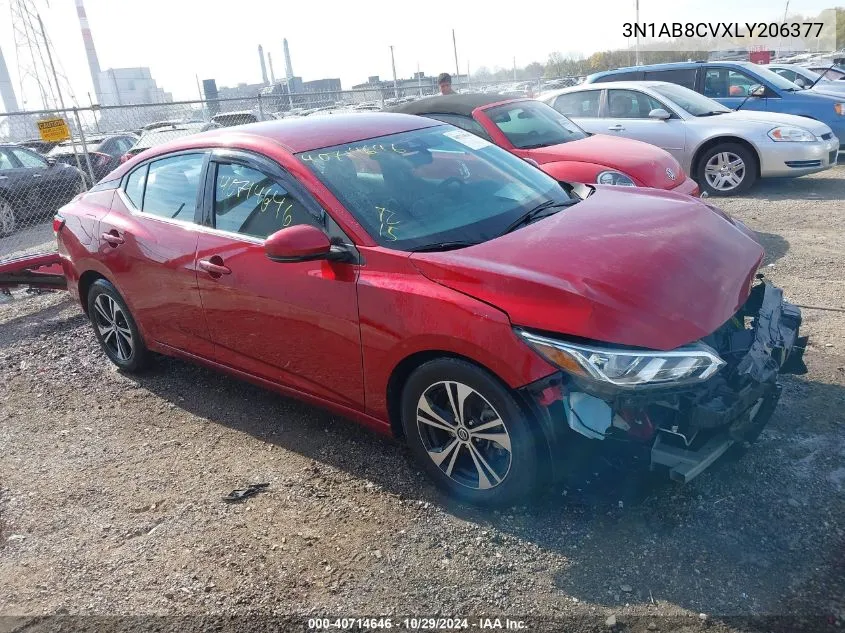 2020 Nissan Sentra Sv Xtronic Cvt VIN: 3N1AB8CVXLY206377 Lot: 40714646