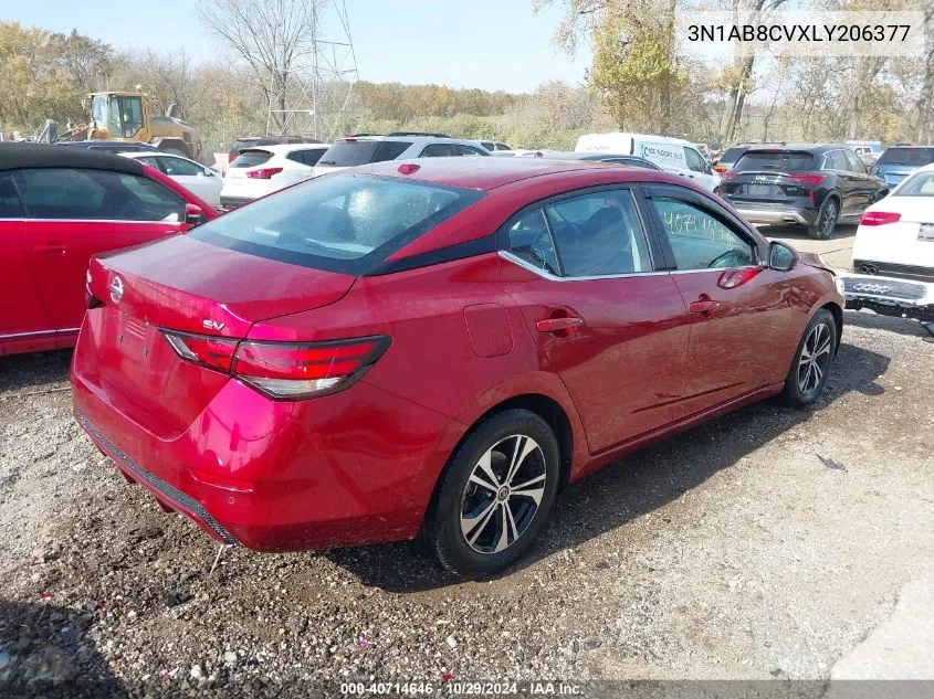 2020 Nissan Sentra Sv Xtronic Cvt VIN: 3N1AB8CVXLY206377 Lot: 40714646