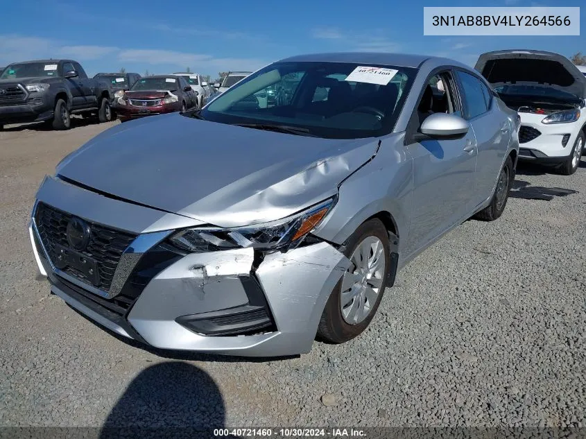 2020 Nissan Sentra S Xtronic Cvt VIN: 3N1AB8BV4LY264566 Lot: 40721460