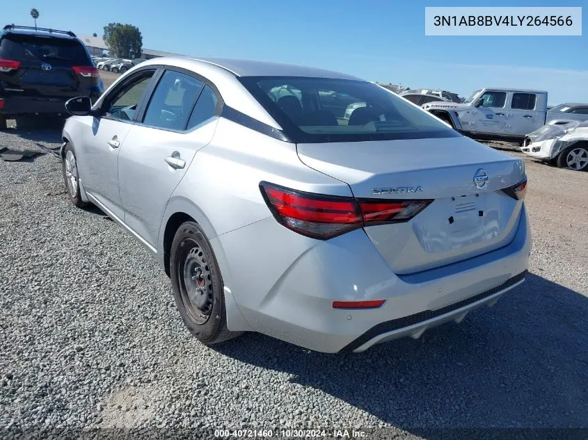 2020 Nissan Sentra S Xtronic Cvt VIN: 3N1AB8BV4LY264566 Lot: 40721460