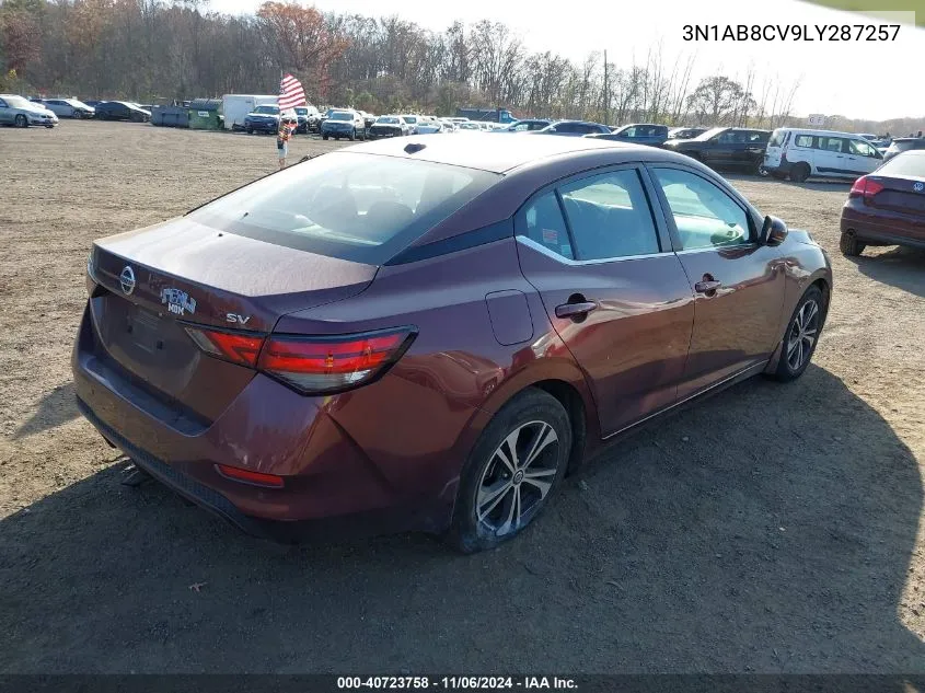 2020 Nissan Sentra Sv Xtronic Cvt VIN: 3N1AB8CV9LY287257 Lot: 40723758