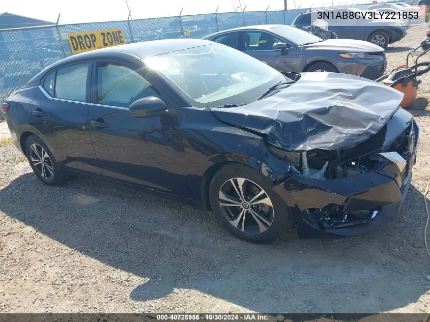 2020 Nissan Sentra Sv Xtronic Cvt VIN: 3N1AB8CV3LY221853 Lot: 40725956