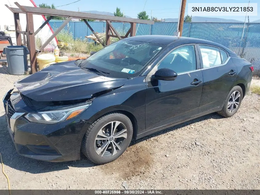 2020 Nissan Sentra Sv Xtronic Cvt VIN: 3N1AB8CV3LY221853 Lot: 40725956