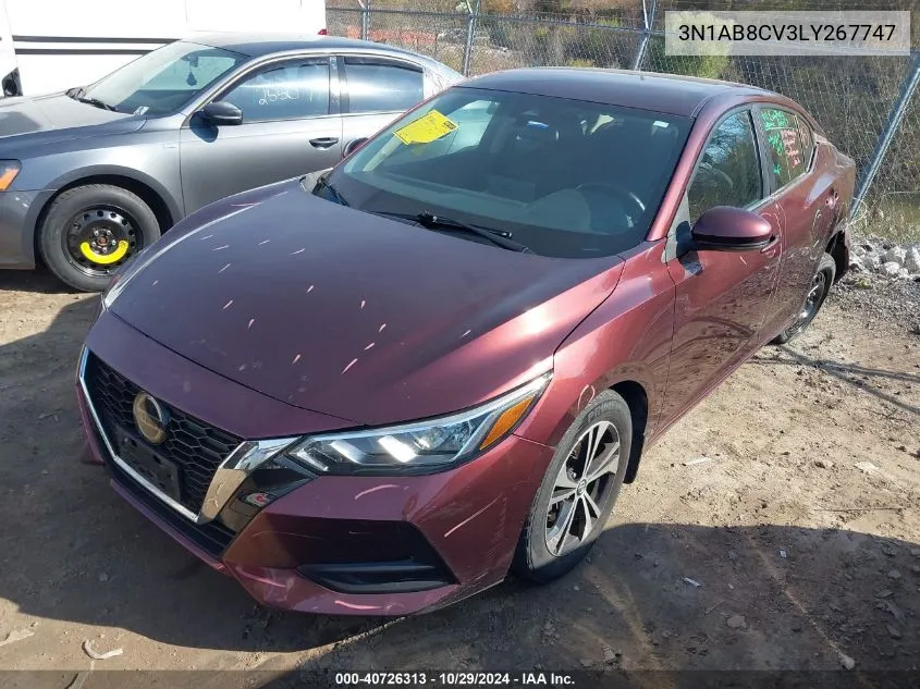 2020 Nissan Sentra Sv Xtronic Cvt VIN: 3N1AB8CV3LY267747 Lot: 40726313