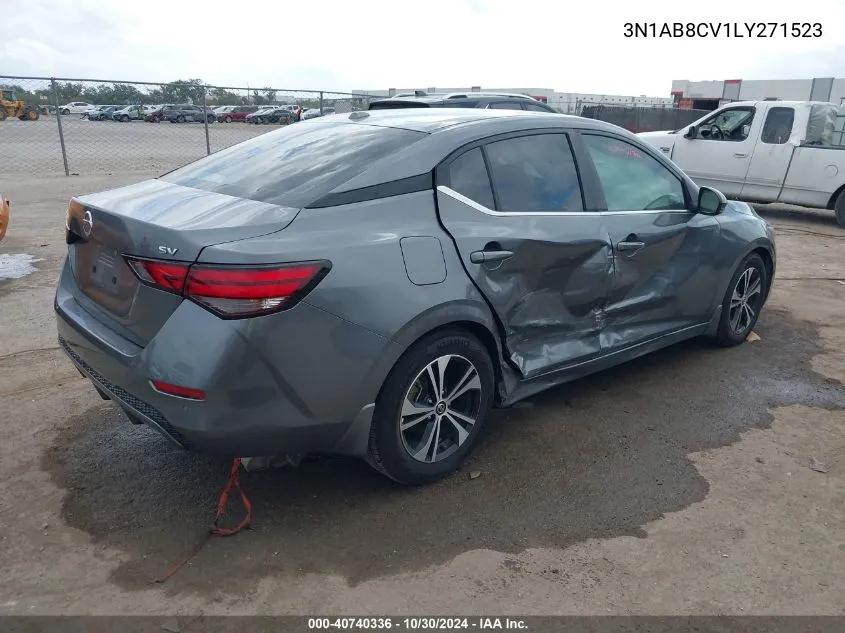 2020 Nissan Sentra Sv Xtronic Cvt VIN: 3N1AB8CV1LY271523 Lot: 40740336