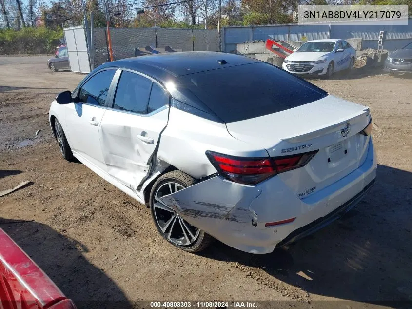 2020 Nissan Sentra Sr Xtronic Cvt VIN: 3N1AB8DV4LY217079 Lot: 40803303