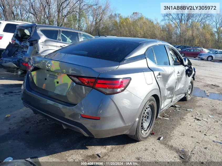 2020 Nissan Sentra S Xtronic Cvt VIN: 3N1AB8BV2LY305972 Lot: 40819896