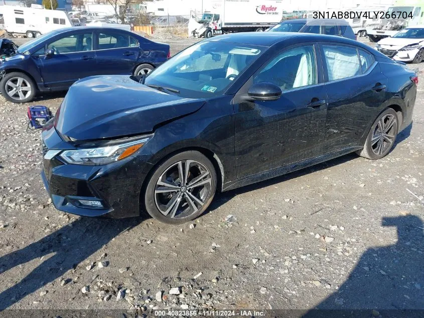 2020 Nissan Sentra Sr Xtronic Cvt VIN: 3N1AB8DV4LY266704 Lot: 40823856